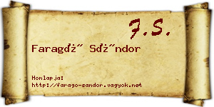 Faragó Sándor névjegykártya