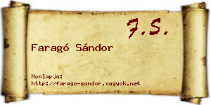 Faragó Sándor névjegykártya