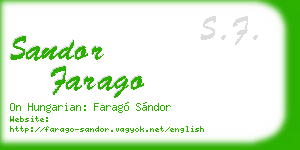sandor farago business card